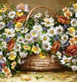 نخ و نقشه سبد گل بابونه