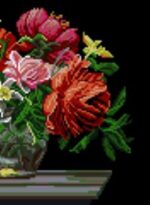 قیمت نخ و نقشه گلها و گلدان شیشه ای