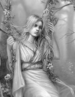 نخ و نقشه تابلو فرش تندیس دختر تاب باز - Image 4