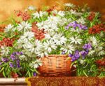 قیمت نخ و نقشه تابلو فرش گل رنگی