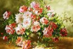 قیمت نخ و نقشه تابلو فرش سبد گل رز