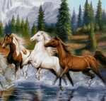 قیمت نخ و نقشه حیوانات گذر اسب ها از رودخانه