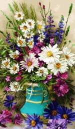 قیمت نخ و نقشه گلدان فیروزه ایی