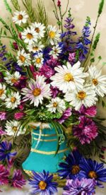 قیمت نخ و نقشه گلدان فیروزه ایی