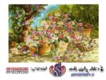 قیمت نخ و نقشه تابلوفرش گل و گلدان
