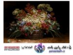 قیمت نخ و نقشه گل و گلدان زمینه مشکی