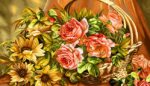 قیمت نخ و نقشه سبد گل حصیری