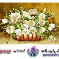 قیمت نخ و نقشه گلهای لاله سفید