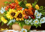 قیمت نخ و نقشه گل و گلدان افتاب گردان