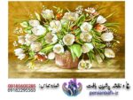 نخ و نقشه گلهای لاله سفید 2