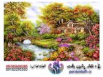 قیمت نخ و نقشه منظره کلبه در طبیعت