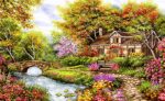 قیمت نخ و نقشه منظره کلبه در طبیعت