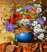 قیمت نخ و نقشه گلدان فیروزه ایی