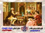 قیمت نخ و نقشه تابلوفرش گیتار زن فرانسوی