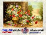 قیمت نخ و نقشه گل و گلدان کنار دیوار