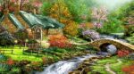 نخ و نقشه تابلوفرش منظره بهاری