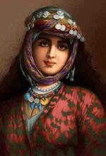 نخ و نقشه تابلوفرش دختر اصیل کرد