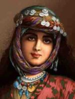 نخ و نقشه تابلوفرش دختر اصیل کرد