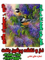 نخ و نقشه تابلوفرش پرنده و یاس