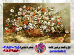 قیمت نخ و نقشه تابلوفرش گل و گلدان لاله 540 گره