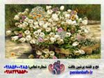 قیمت نخ و نقشه تابلوفرش گلهای لاله 600 گره