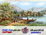قیمت نخ و نقشه تابلوفرش منظره قایق سواری