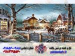 قیمت نخ و نقشه منظره عبور کالسکه در شب زمستانی