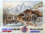 قیمت نخ و نقشه تابلوفرش منظره زمستانی