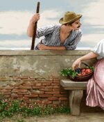 قیمت نخ و نقشه تابلوفرش فرانسوی طرح قرار عاشقانه
