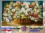 قیمت نخ و نقشه گل و گلدان سبد گل بابونه