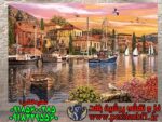 نخ و نقشه منظره غروب ساحل