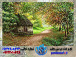خرید نخ و نقشه منظره کلبه پاییزی