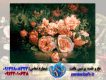 نخ و نقشه تابلوفرش بوته گل