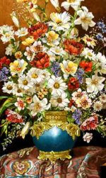 نخ و نقشه گلدان ایستاده بابونه