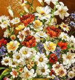 نخ و نقشه گلدان ایستاده بابونه
