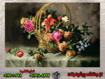 سبد گل رز سرخ نخ و نقشه