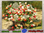 تابلوفرش گل های جنگلی نخ و نقشه