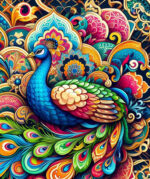 توضیحات نخ و نقشه تابلوفرش طاووس و رنگ