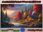 نخ و نقشه منظره غروب دهکده