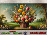 نخ و نقشه گل قرمز