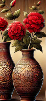 طراحی خاص و رنگبندی ویژه نخ و نقشه جدید گلدان چینی