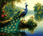 نخ و نقشه طاووس و رودخانه