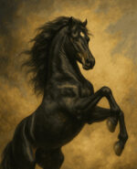 نخ و نقشه تابلوفرش طرح اسب سرکش