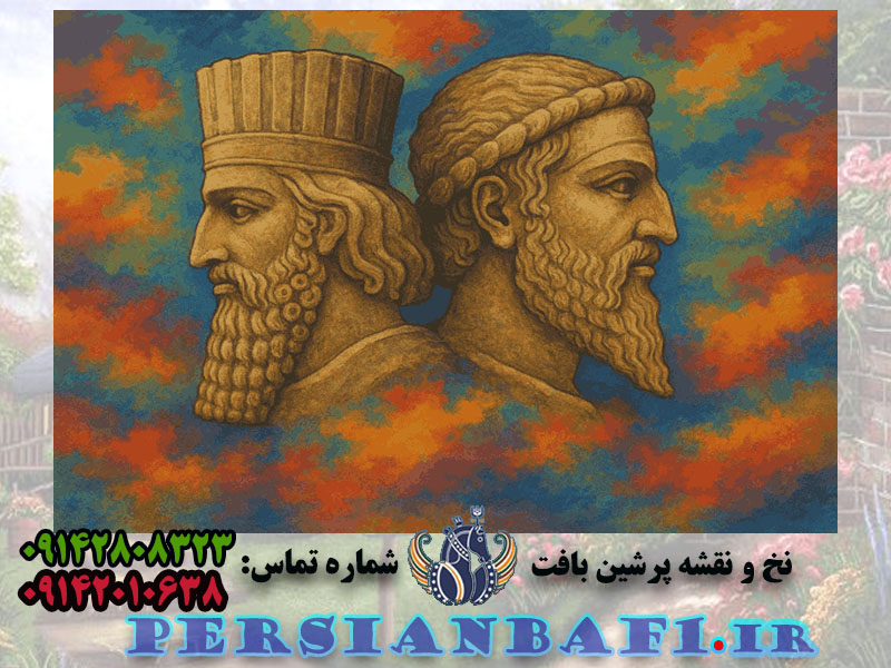 نخ و نقشه تابلوفرش نقش کوروش و داریوش نخ و نقشه تابلوفرش نقش کوروش و داریوش