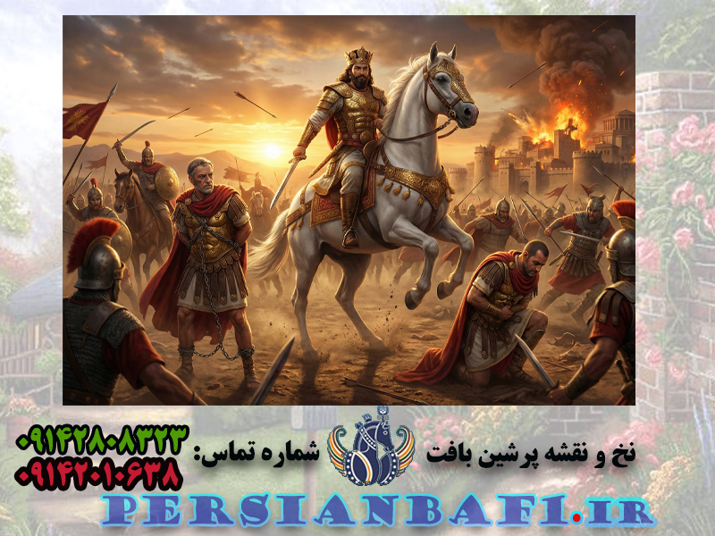 نخ و نقشه تابلوفرش شاپور و اسیران رومی نخ و نقشه تابلوفرش شاپور و اسیران رومی